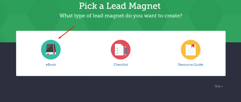 Choose lead magnet type