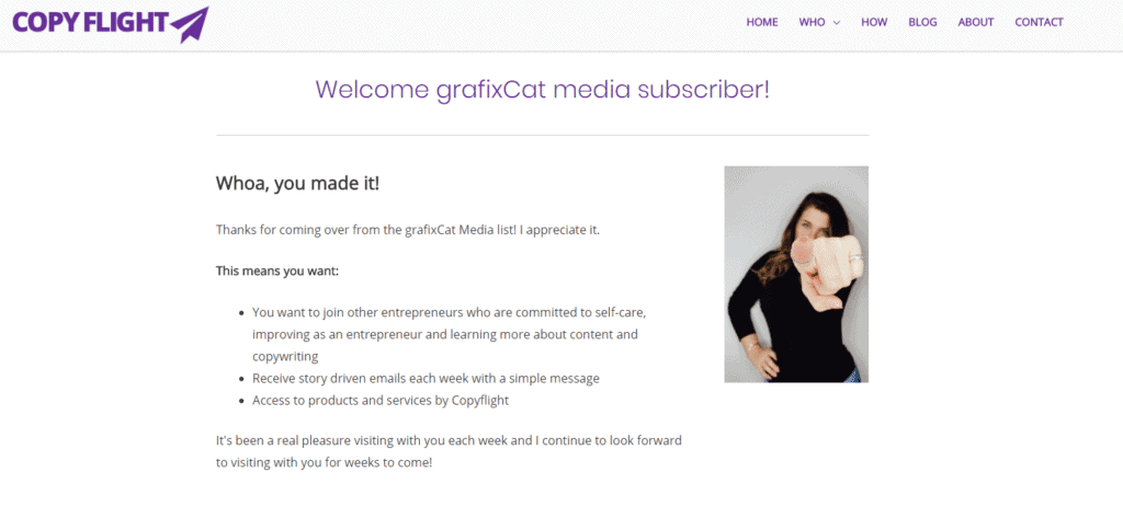 Landing page for old list subscribers