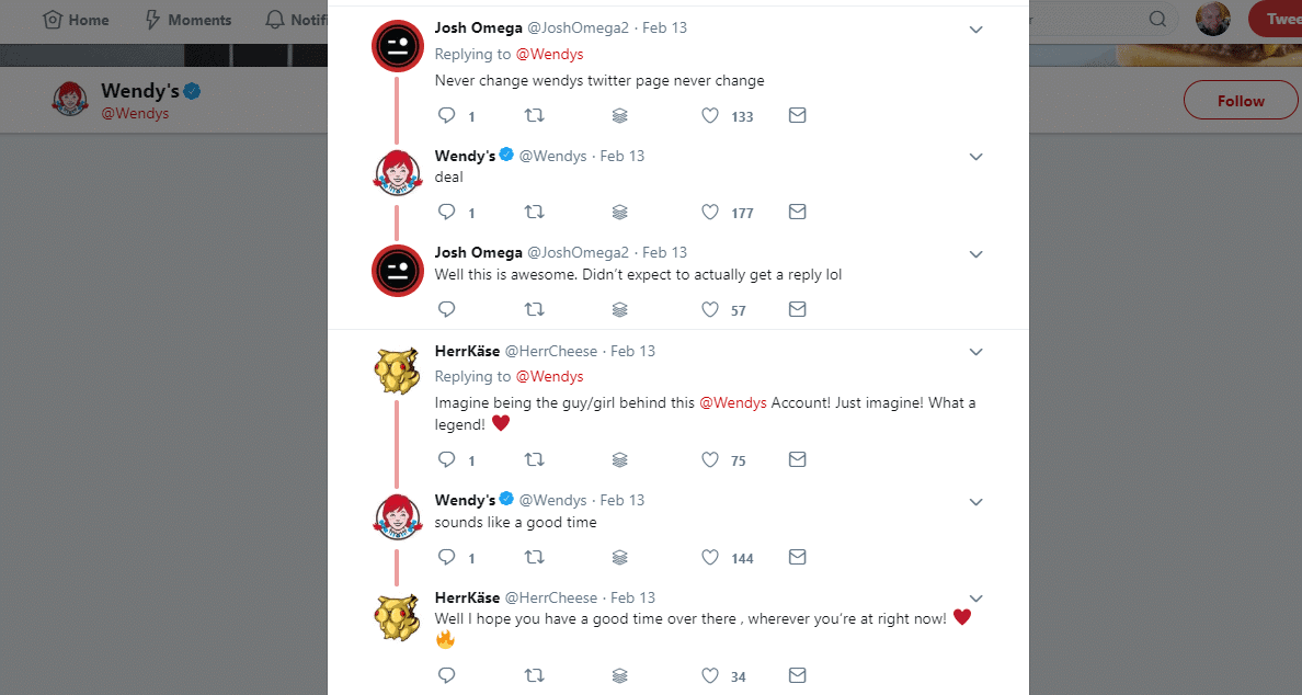 Screenshot: Wendy's on Twitter