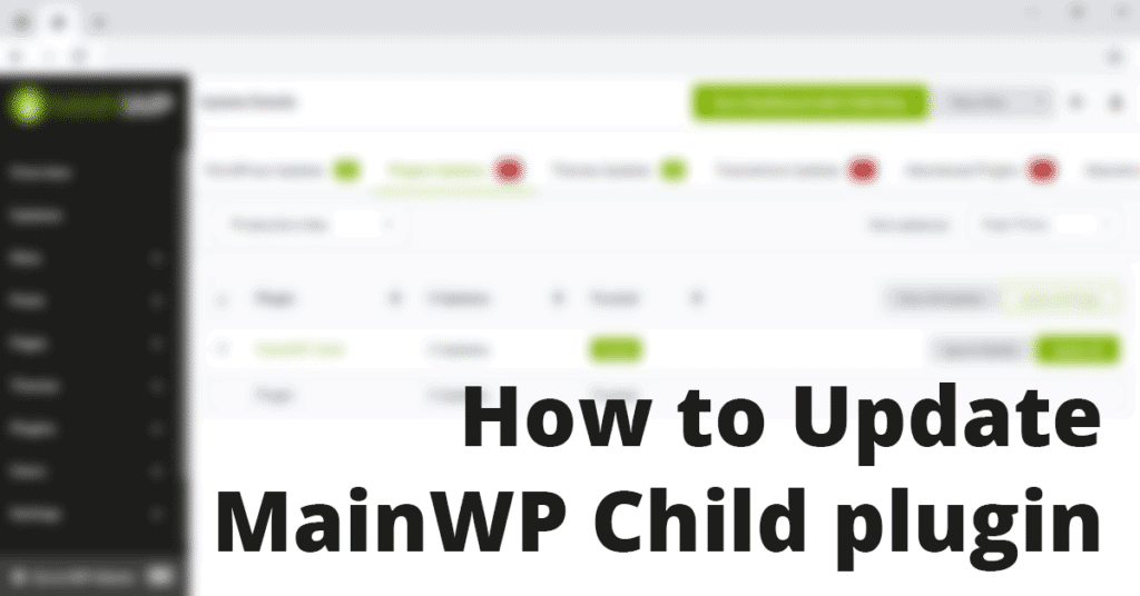 How to Update MainWP Child Plugin
