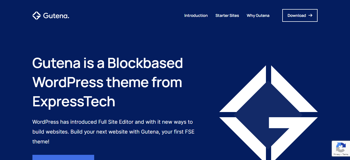 Screenshot: https://gutena.io/ a FSE Blockbased theme