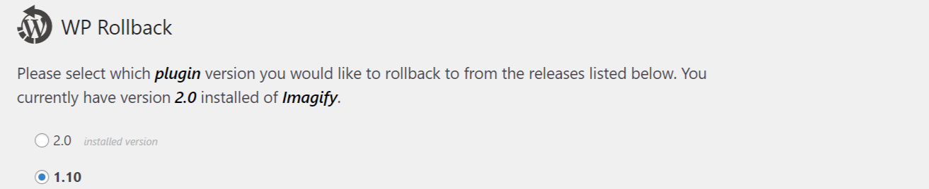 WP Rollback