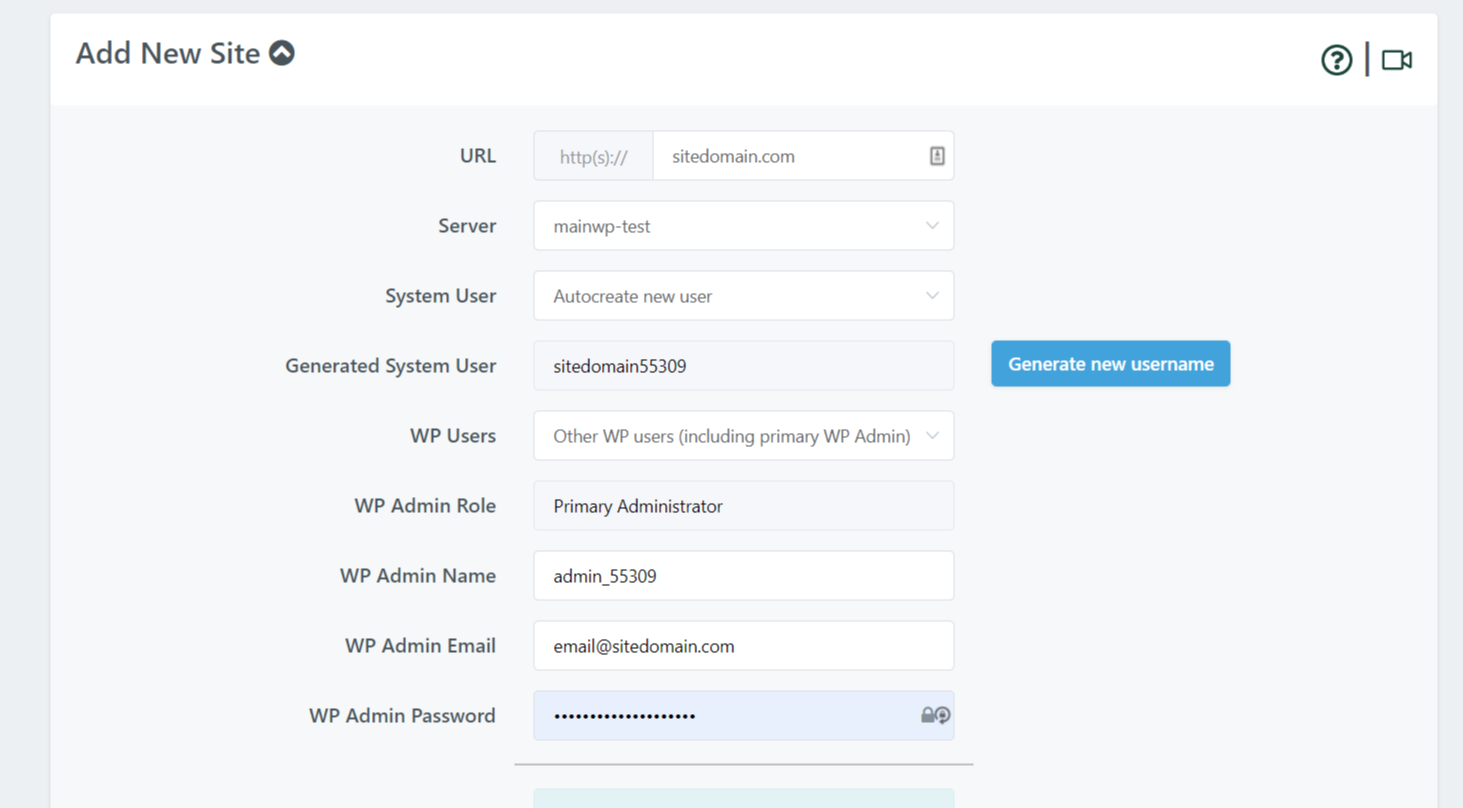 GridPane - Add New WordPress Site