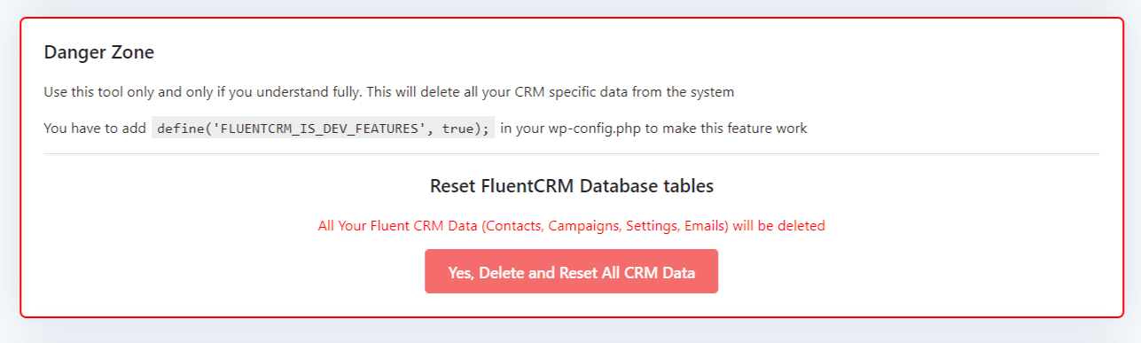 FluentCRM - Remove Data