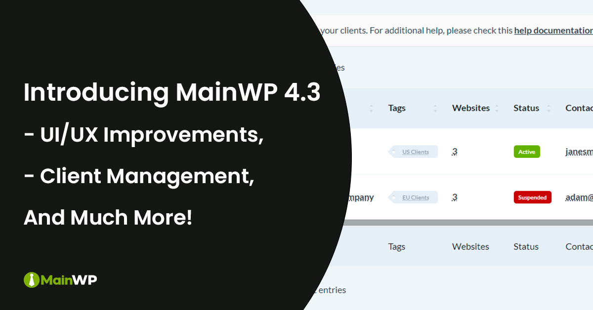 Introducing MainWP 4.3