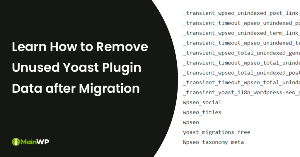 Remove Unused Yoast Plugin Data