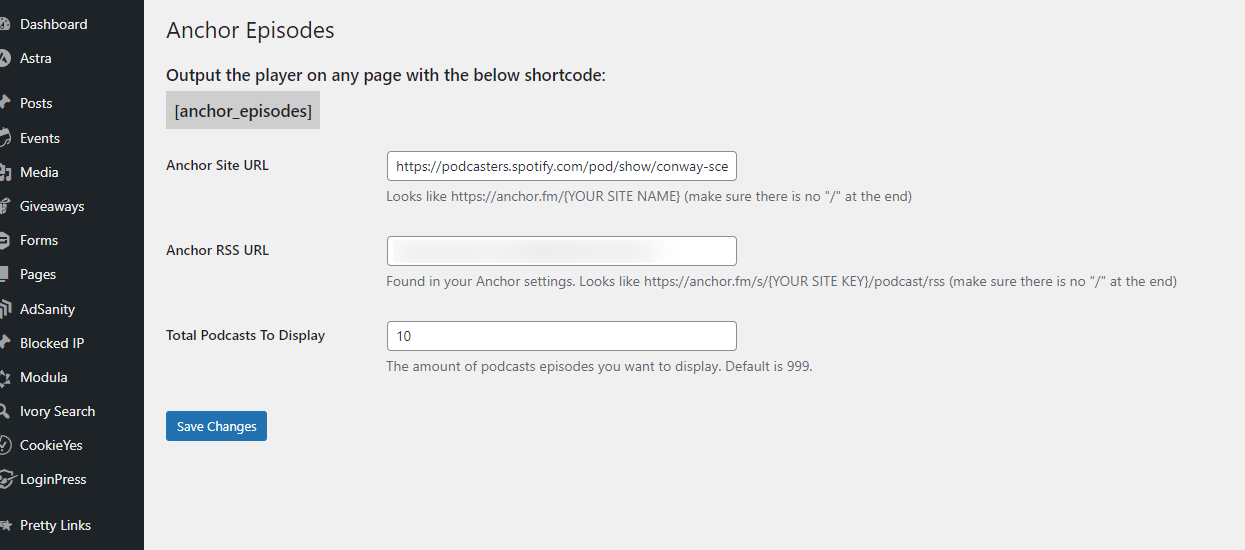 Screenshot: Conway Scene - A simple setup 