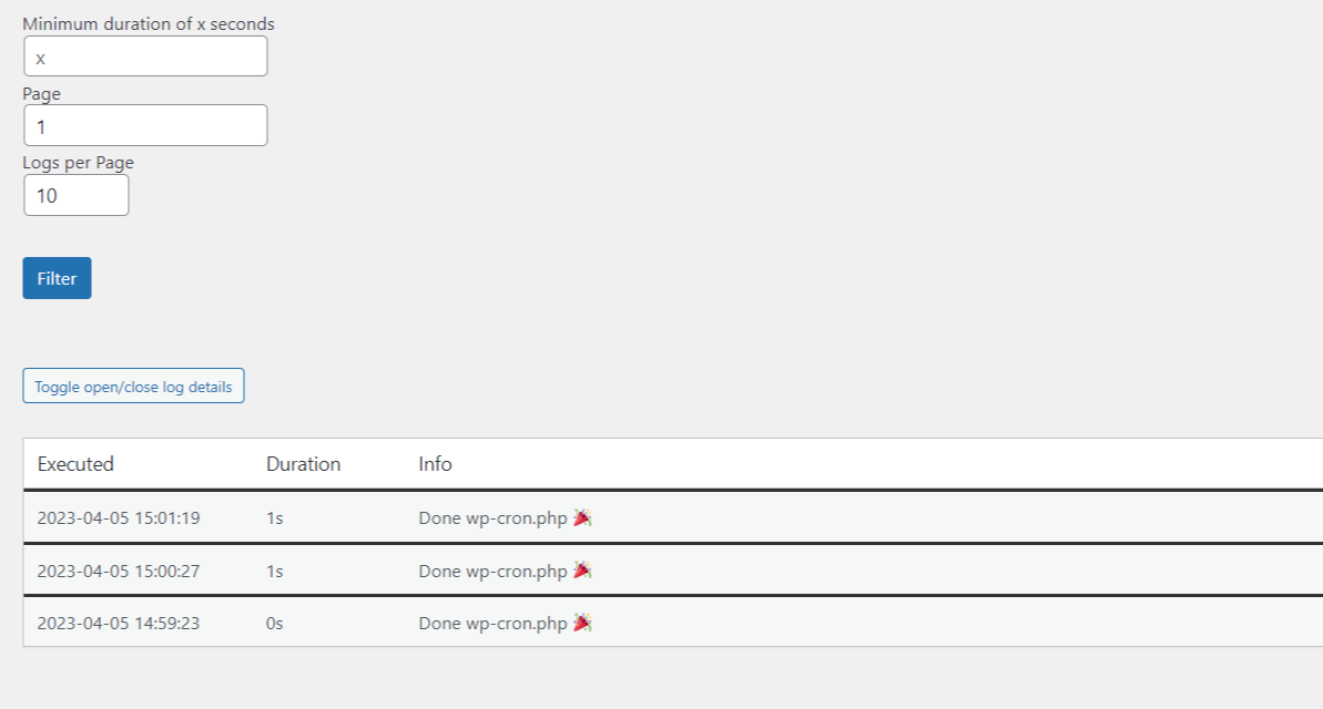 Cron Logger WordPress Plugin