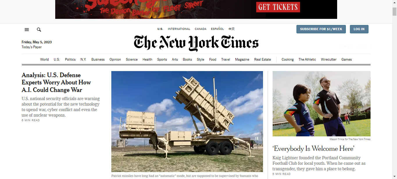 Screenshot: www.nytimes.com