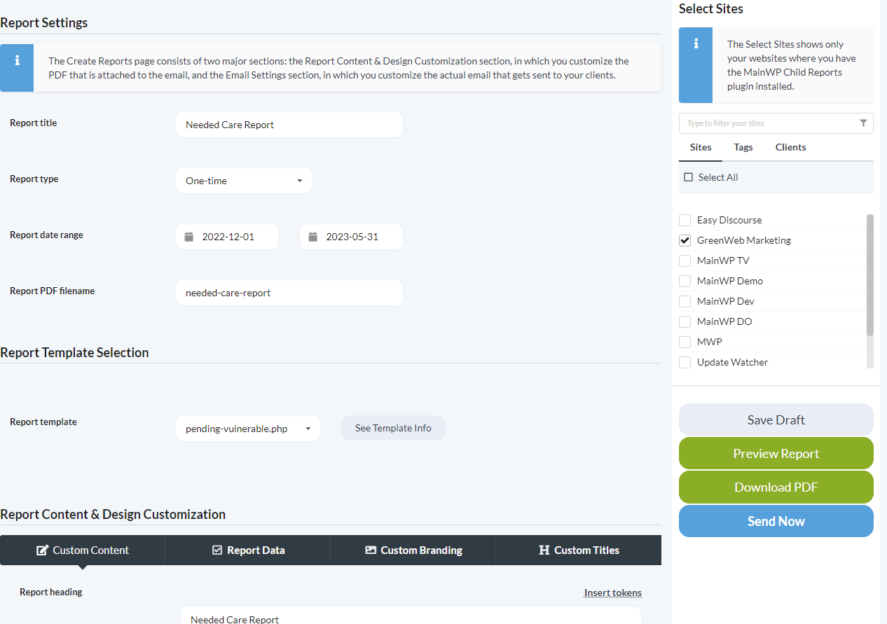 Customize Titles, Subtitles, Table Headings, etc.