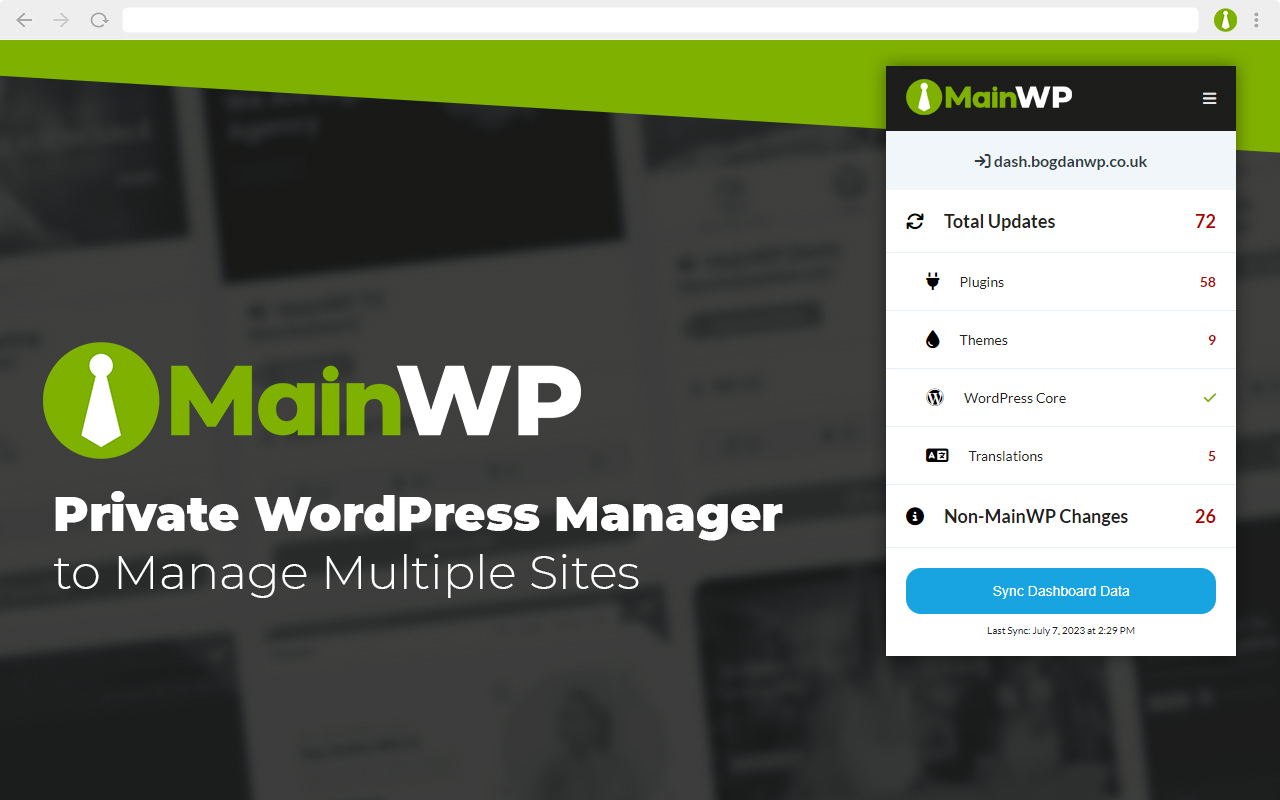 Quick Overview MainWP Browser extension