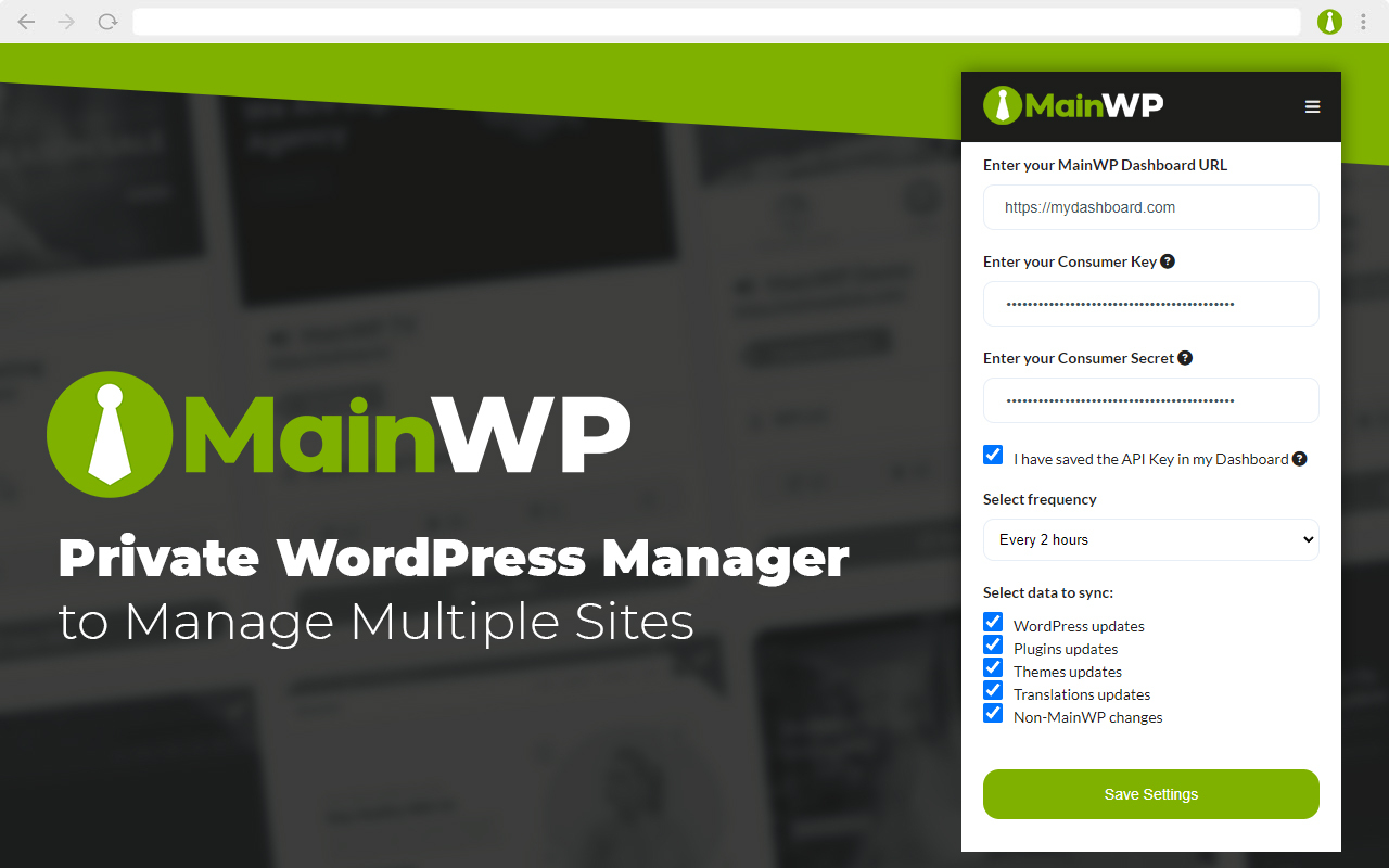 Easy Connect MainWP Browser extension