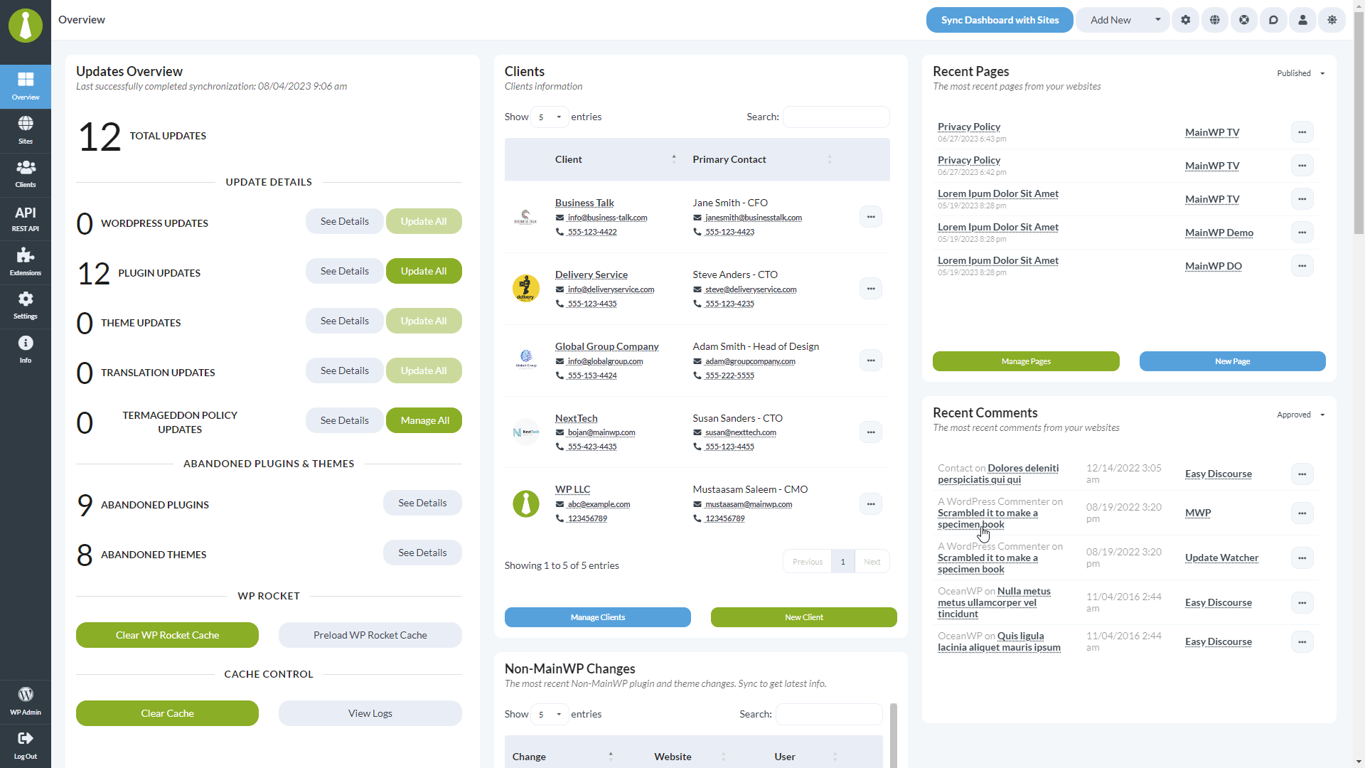 Flexible Widgets - MainWP