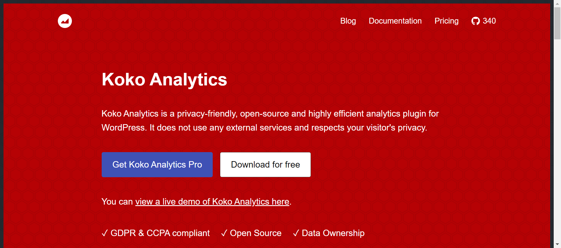 Screenshot: www.kokoanalytics.com