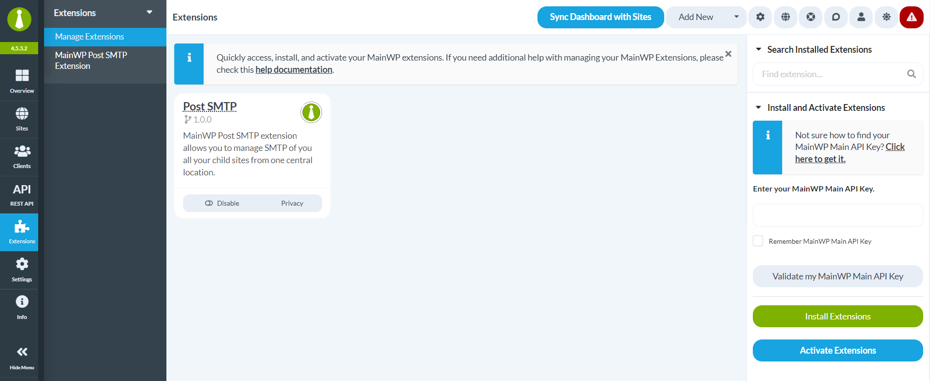 Post SMTP Extension Screenshot 1