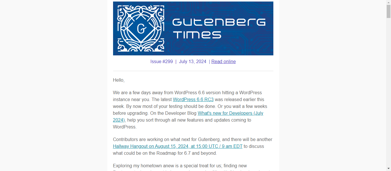 Screenshot: Gutenberg Times