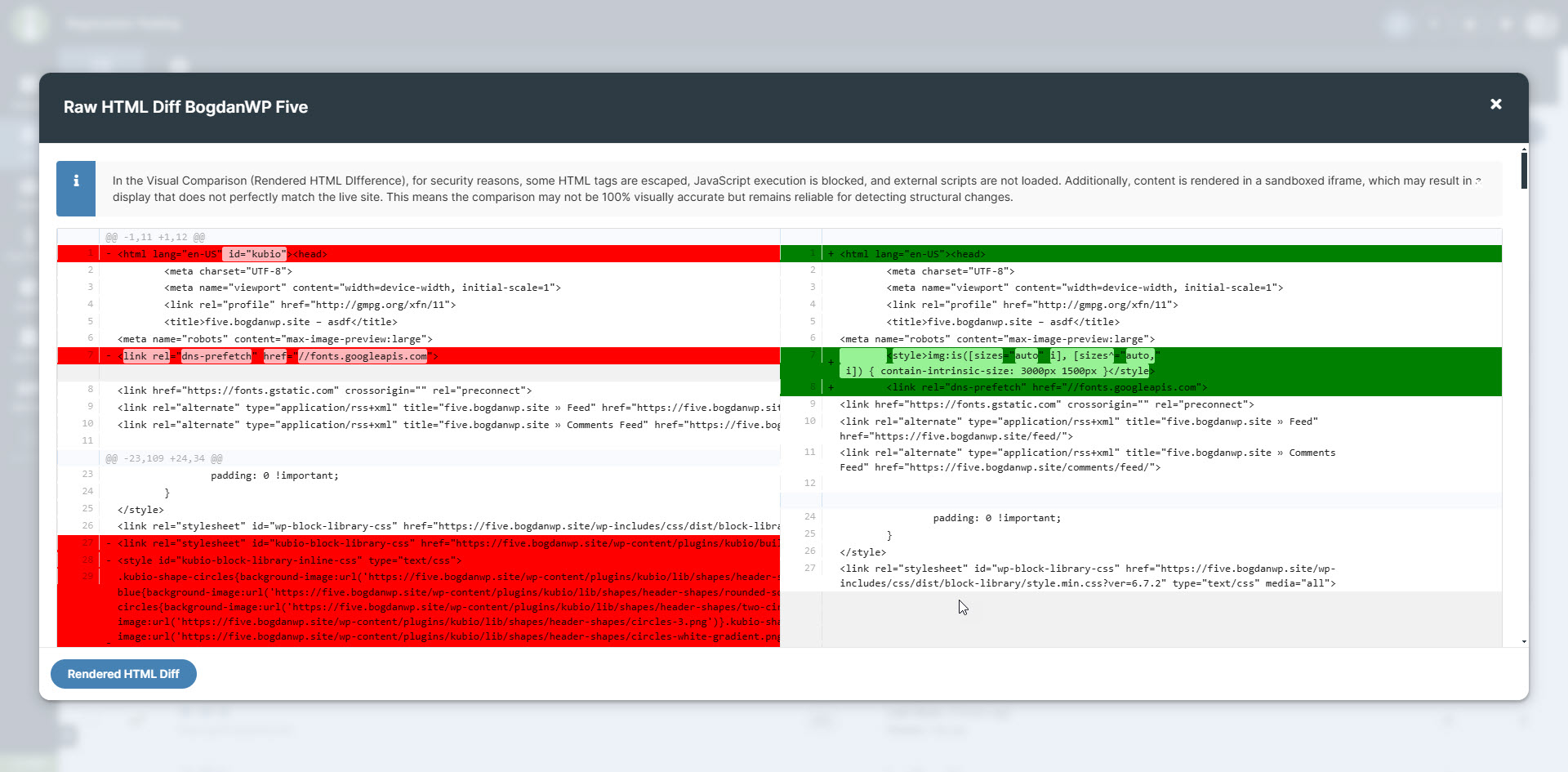 Regression Testing - Code Comparison