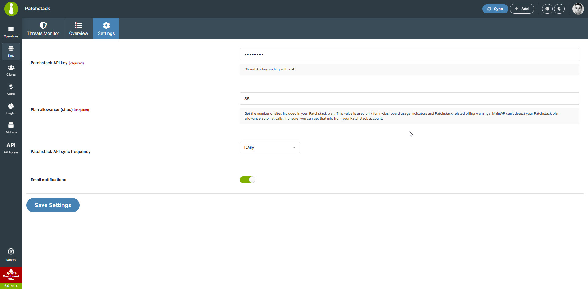 Patchstack Settings