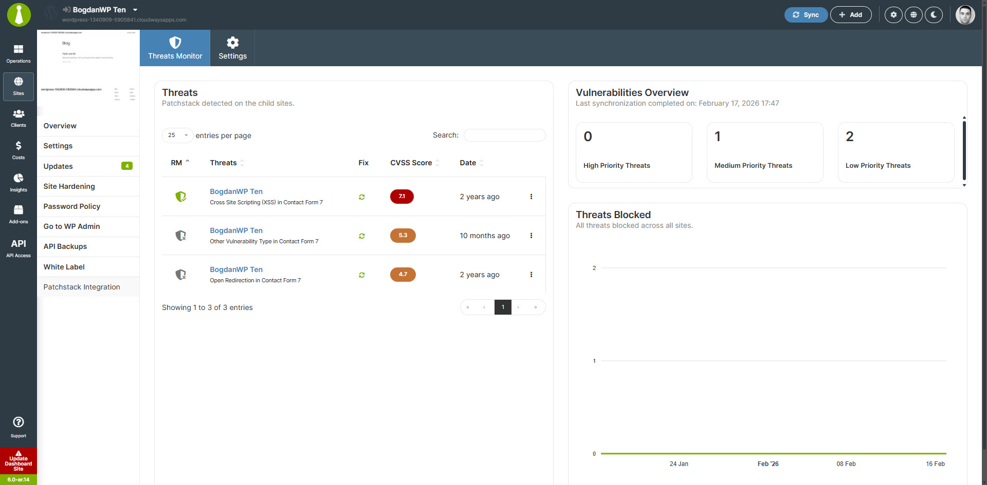 Patchstack Site Widgets