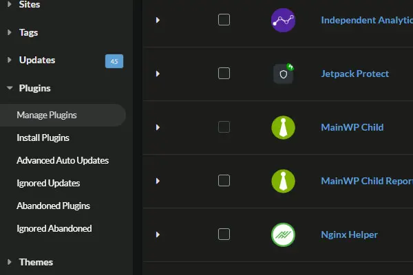 MainWP Plugins Feature