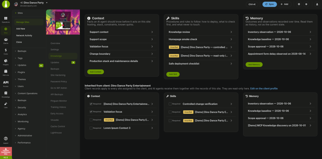 MainWP Knowledge - Site